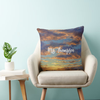 Gorgeous Beach Sunset in the Bahamas Throw Pillow