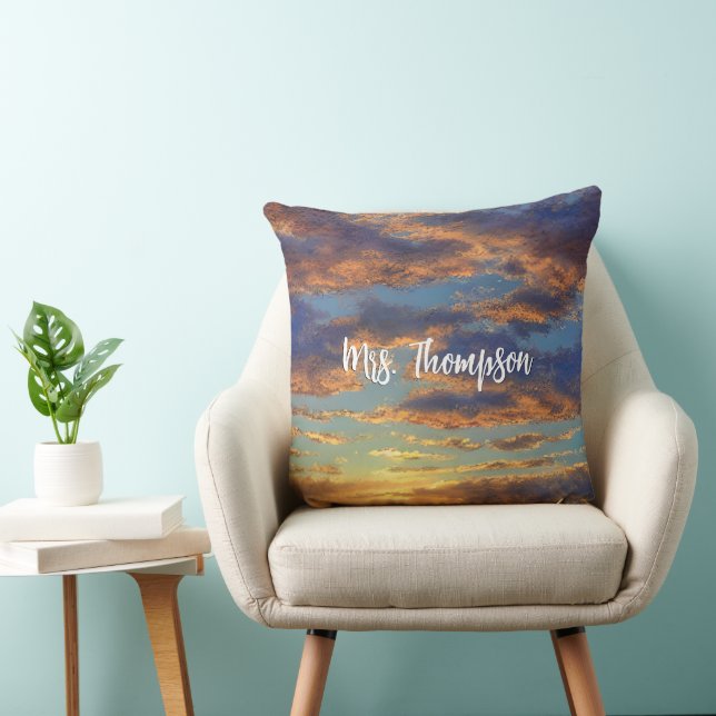 Gorgeous Beach Sunset in the Bahamas Throw Pillow (Chair)