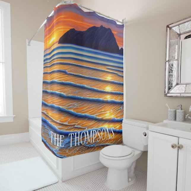 Gorgeous Beach Sunset Shower Curtain (In Situ)