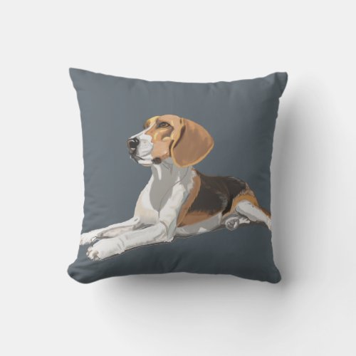 Gorgeous Beagle Sitting Down Throw Pillow