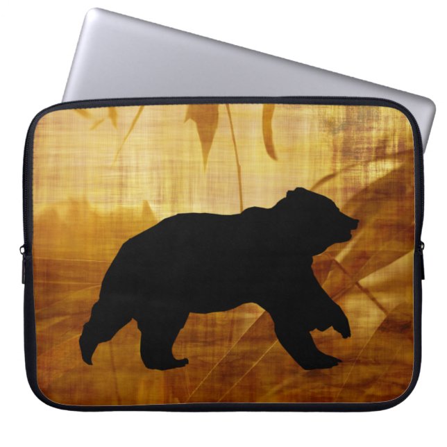 Gorgeous Bear Silhouette Laptop Bag (Front)