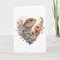 Gorgeous Bearded Dragon in Flowers Valentine's Day