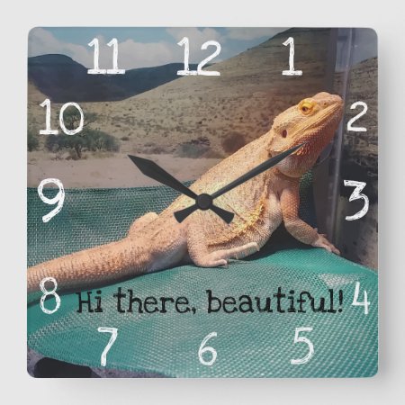 Gorgeous Bearded Dragon Picture Design Square Wall Clock