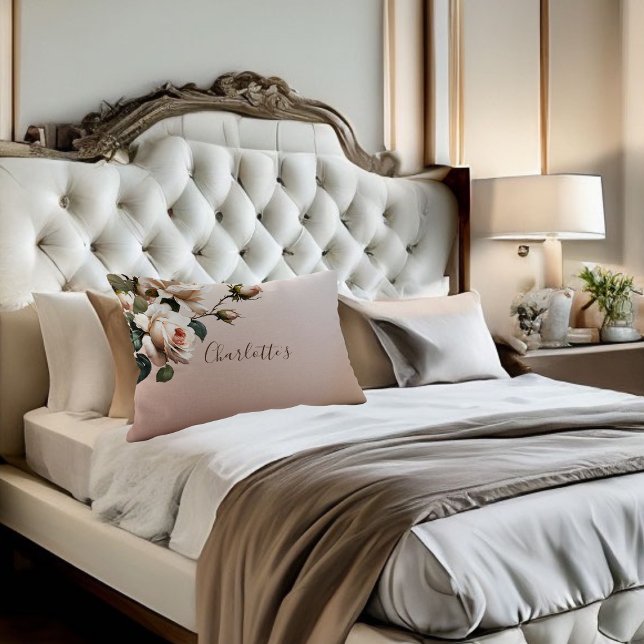Gorgeous Beige Rose Bridal Shower Accent Pillow (bridal shower pillow)
