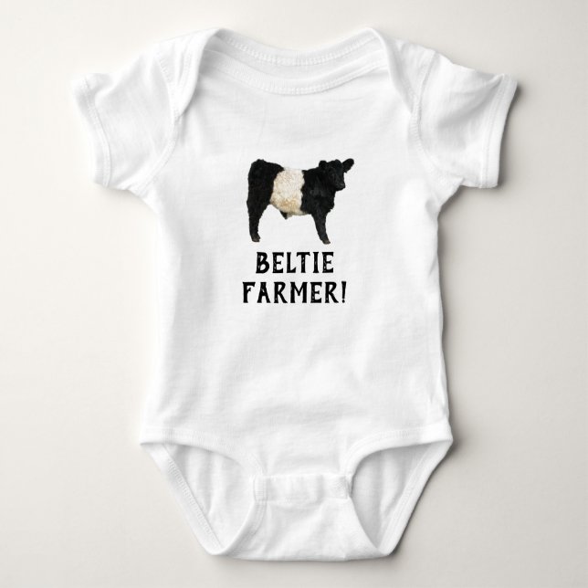 Gorgeous Belted Galloway Steer Cutout T-Shirt Baby Bodysuit (Front)