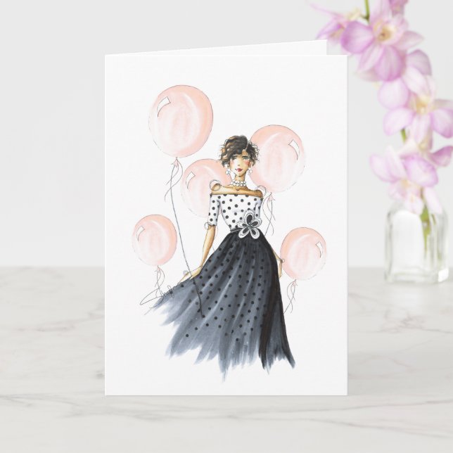 Gorgeous Birthday" Fashion Illustrated Birthday Card | Zazzle