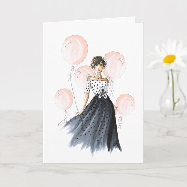 Gorgeous Birthday" Fashion Illustrated Birthday Card | Zazzle Gorgeous Birthday" Fashion Illustrated Birthday Card | Zazzle
