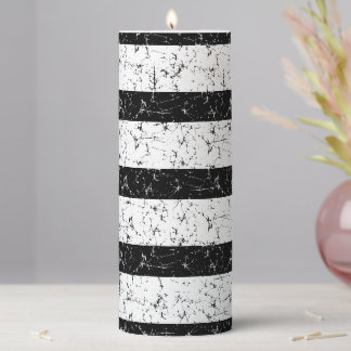 Gorgeous black and white batik designed pillar candle