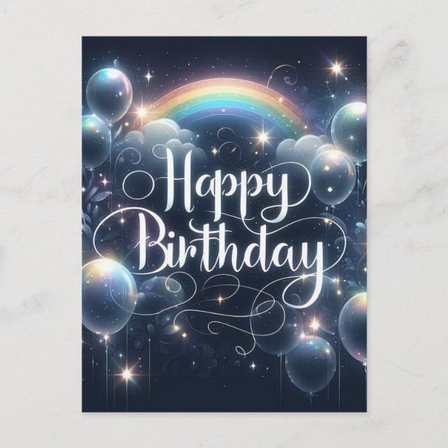 Gorgeous black birthday postcard (Front)
