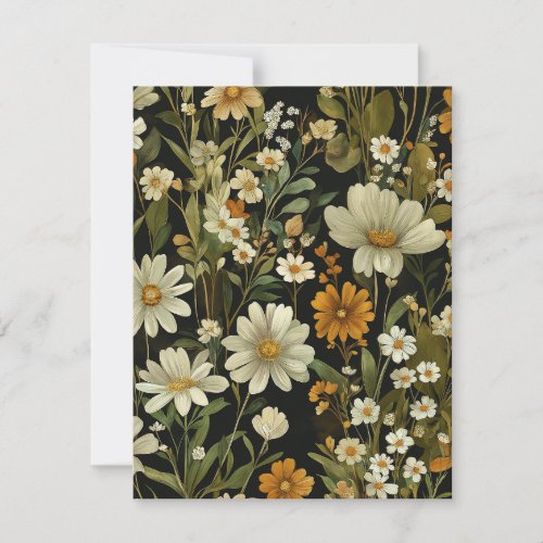 Gorgeous Black  Ivory Floral Note Cards