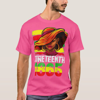 Gorgeous Black Lady Hat Juneteenth Celebrate 1865  T-Shirt