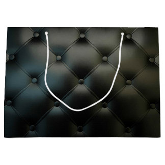 Gorgeous Black Leather Texture Large Gift Bag