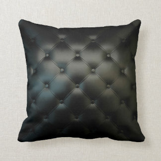 Gorgeous Black Leather Texture Throw Pillow