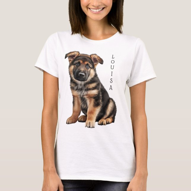 GORGEOUS BLACK & TAN GERMAN SHEPHERD PUPPY T-Shirt (Front)