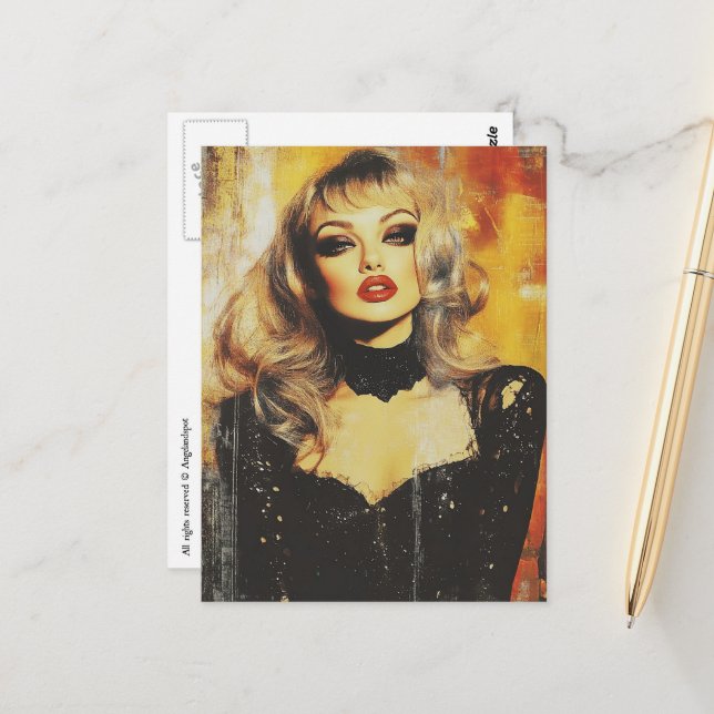 Gorgeous blond woman  postcard (Front/Back In Situ)