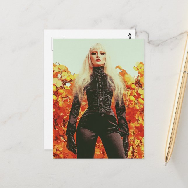 Gorgeous Blond Woman Postcard (Front/Back In Situ)