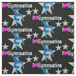 GORGEOUS BLUE AND BLACK GYMNASTICS FABRIC