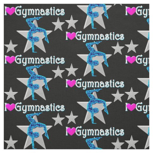 GORGEOUS BLUE AND BLACK GYMNASTICS FABRIC