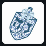 Gorgeous Blue Driedel Chinoiserie  Stickers<br><div class="desc">Beautiful Blue Dreidel Chinoiserie Hanukkah Menorah sticker with name personalization! Measuring 1.5"x1.5" /20 per sheet! Great for party favors,  seals for envelopes & more!</div>