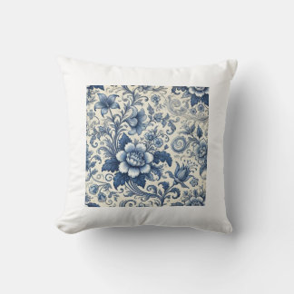Gorgeous Blue Floral throw pillow