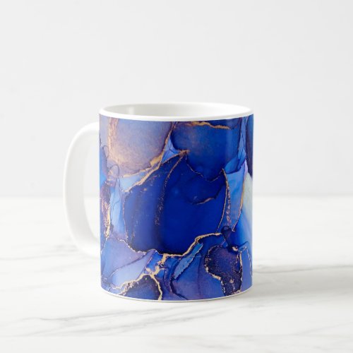 Gorgeous Blue Gold Abstract Art Coffee Mug