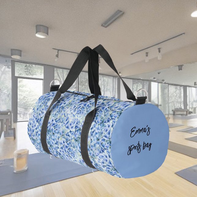 Gorgeous blue hydrangeas - floral pattern  duffle bag (Creator Uploaded)