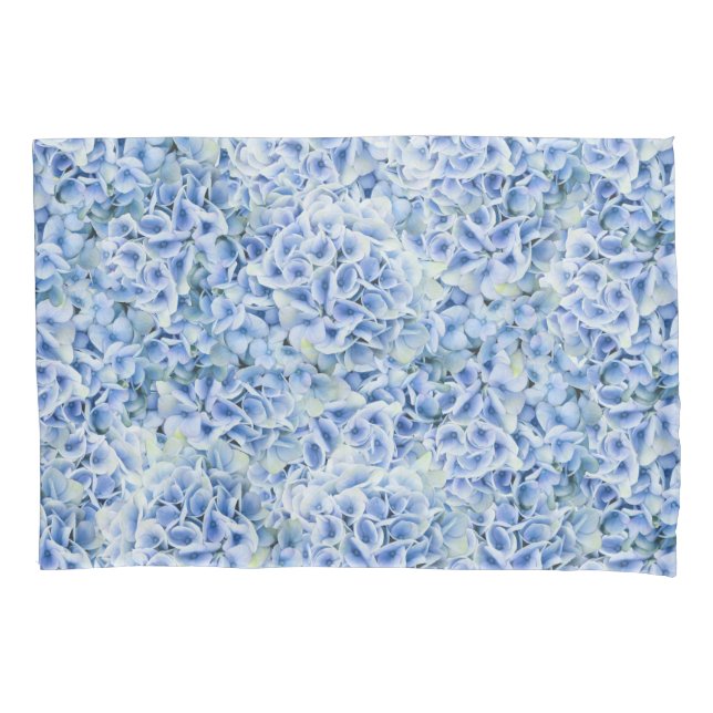 Gorgeous blue hydrangeas - floral pattern  pillow case (Front)