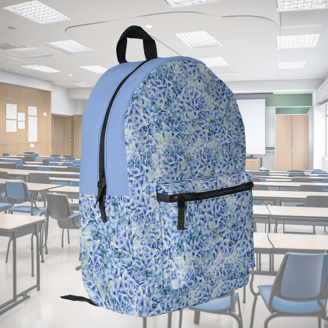 Gorgeous blue hydrangeas - floral pattern  printed backpack (Creator Uploaded)