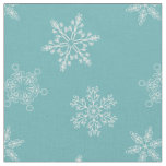 Gorgeous Blue Snowflakes Christmas Pattern Fabric