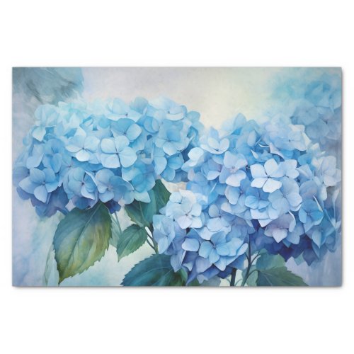 Gorgeous Blue Watercolor Hydrangea Decoupage Tissue Paper