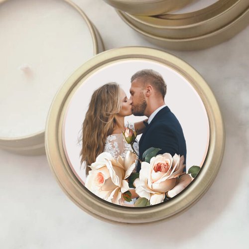 Gorgeous Blush Beige Oil Rose Wedding Classic Round Sticker