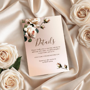 Gorgeous Blush Beige Oil Rose Wedding Enclosure Card