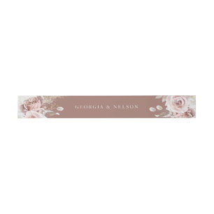 Gorgeous Blush Floral Wedding Clay Invitation Belly Band