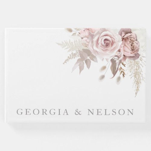 Gorgeous Blush Floral Wedding Guest Book