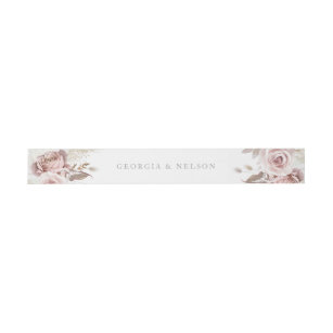 Gorgeous Blush Floral Wedding Invitation Belly Band