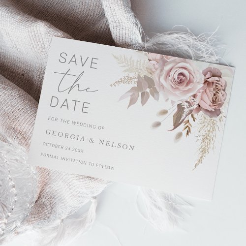 Gorgeous Blush Floral Wedding Save The Date