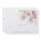 Gorgeous Blush Floral Wedding Thank You Card