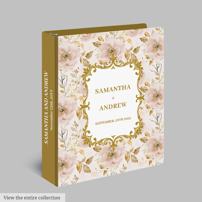 Gorgeous Blush Gold Wedding Ring Binder (Gorgeous Blush Gold Wedding Ring Binder)