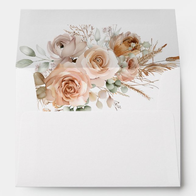 Gorgeous Boho Floral Wedding  Envelope (Back (Bottom))