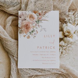Gorgeous Boho Floral Wedding Invitation