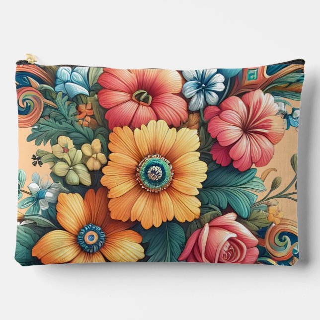 Gorgeous Bouquet of Flowers Accessory Pouch (Front)