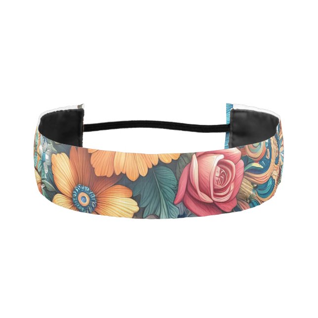 Gorgeous Bouquet of Flowers Athletic Headband (Front)