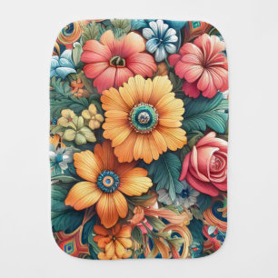 Gorgeous Bouquet of Flowers Baby Burp Cloth