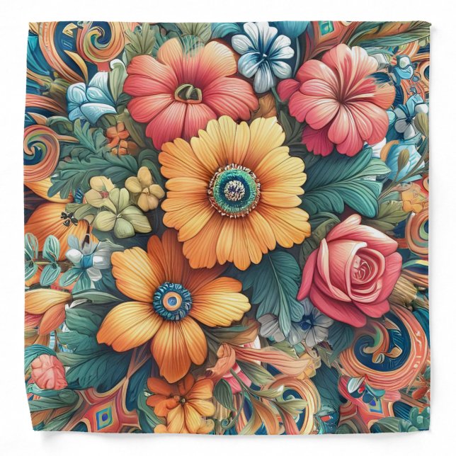 Gorgeous Bouquet of Flowers Bandana (Front)