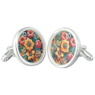 Gorgeous Bouquet of Flowers Cufflinks