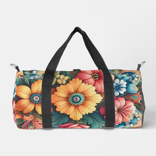 Gorgeous Bouquet of Flowers Duffle Bag (Front)