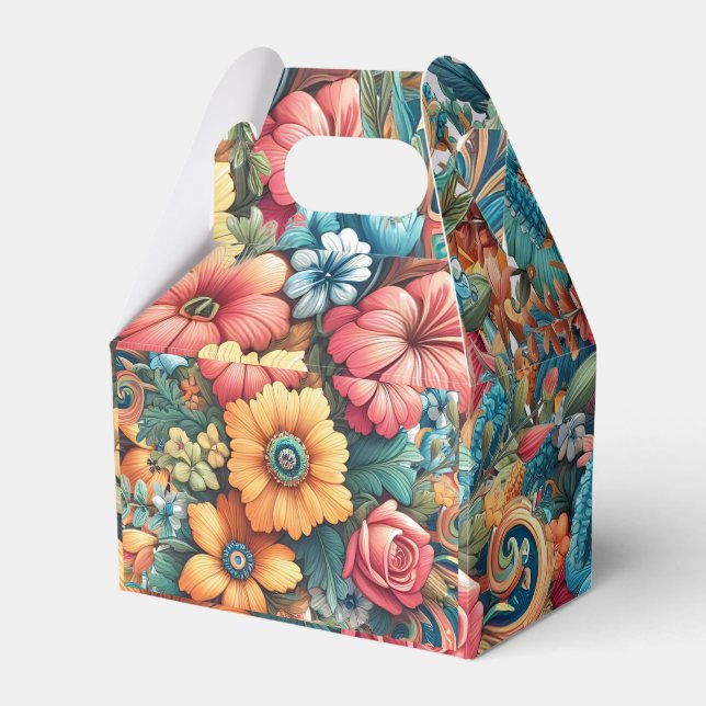 Gorgeous Bouquet of Flowers Favor Boxes (Front Side)