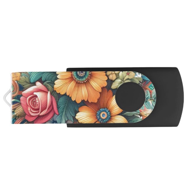 Gorgeous Bouquet of Flowers Flash Drive (Back)