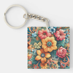 Gorgeous Bouquet of Flowers Keychain