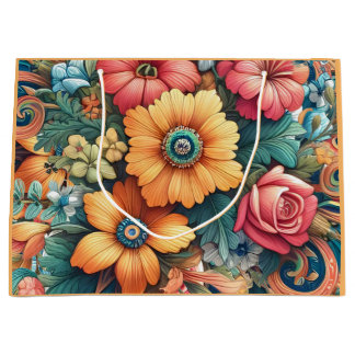 Gorgeous Bouquet of Flowers Large Gift Bag